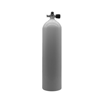 MES 11,1l (80cft), (Alu), weiß, 207 bar, Drucklufttauchgerät mit Brückenventil (rechts)