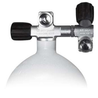 BtS Mono Stahlflasche 12 Liter / weiß / Ventil ausbaufähig mit Zweitabgang