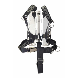 OMS Stahl Backplate mit SmartStream Harness und Crotch Strap