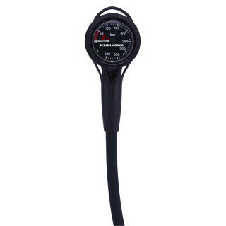 Scuba Force SL Finimeter - schwarz inkl. Gummischlauch 90