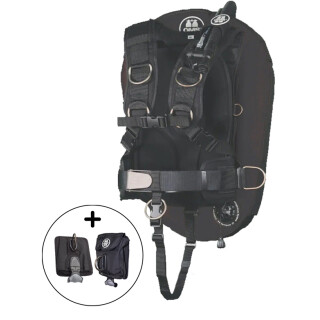 OMS IQ Lite 27 Set (inkl. 27 lbs Wing/Bleitaschen/Schnallen) XS-27 lbs black-vertikale Bleitasche + Utility Pocket (inkl. vertikaler BT)