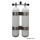 D10 - Doppel 10l Tauchflasche, 232 bar, 14mm Flaschenabstand mit Edelstahl Schellensatz